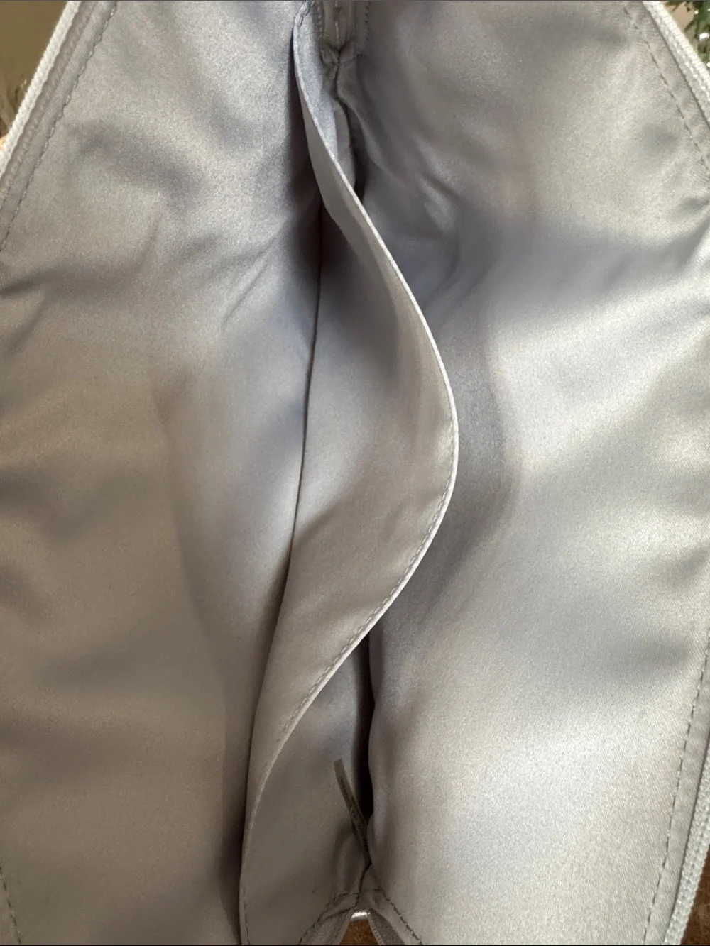 Coach Metallic Silver Tablet Sleeve with Zip Charm